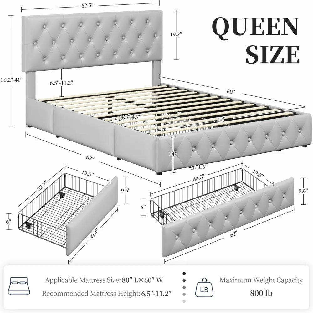 Freya Storage Bed - Queen Size