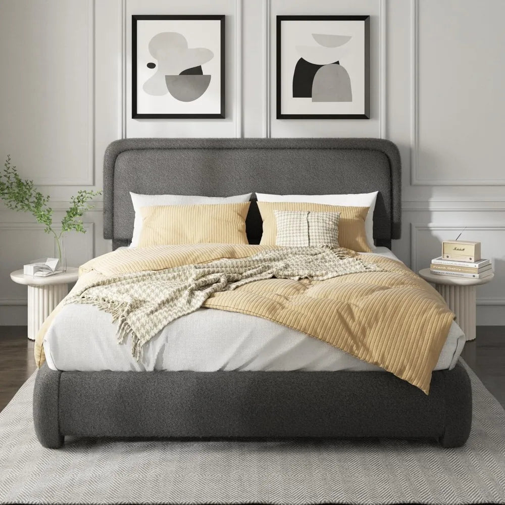 Lisa Boucle Bed - Queen Size