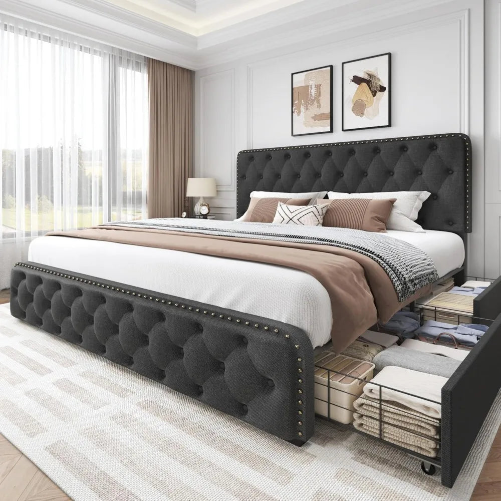 Jute Storage Bed - Queen Bed
