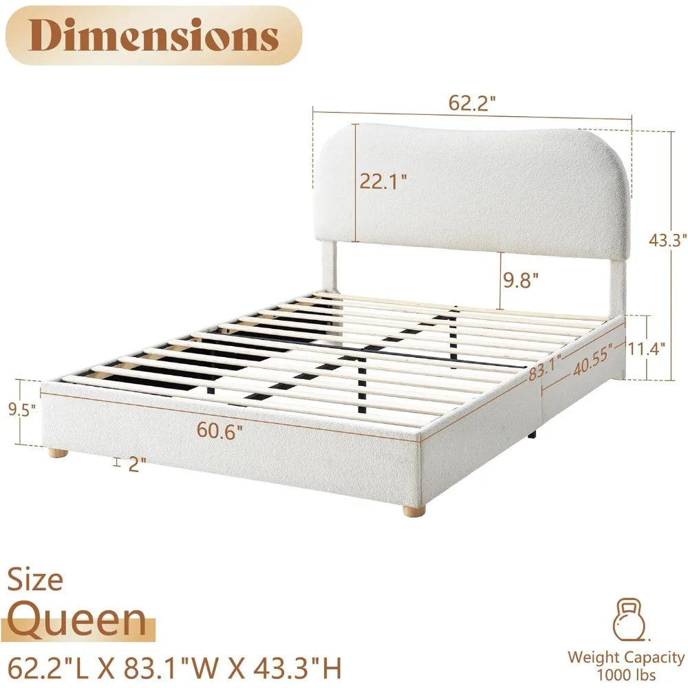 Hebden Boucle Bed - Queen Size