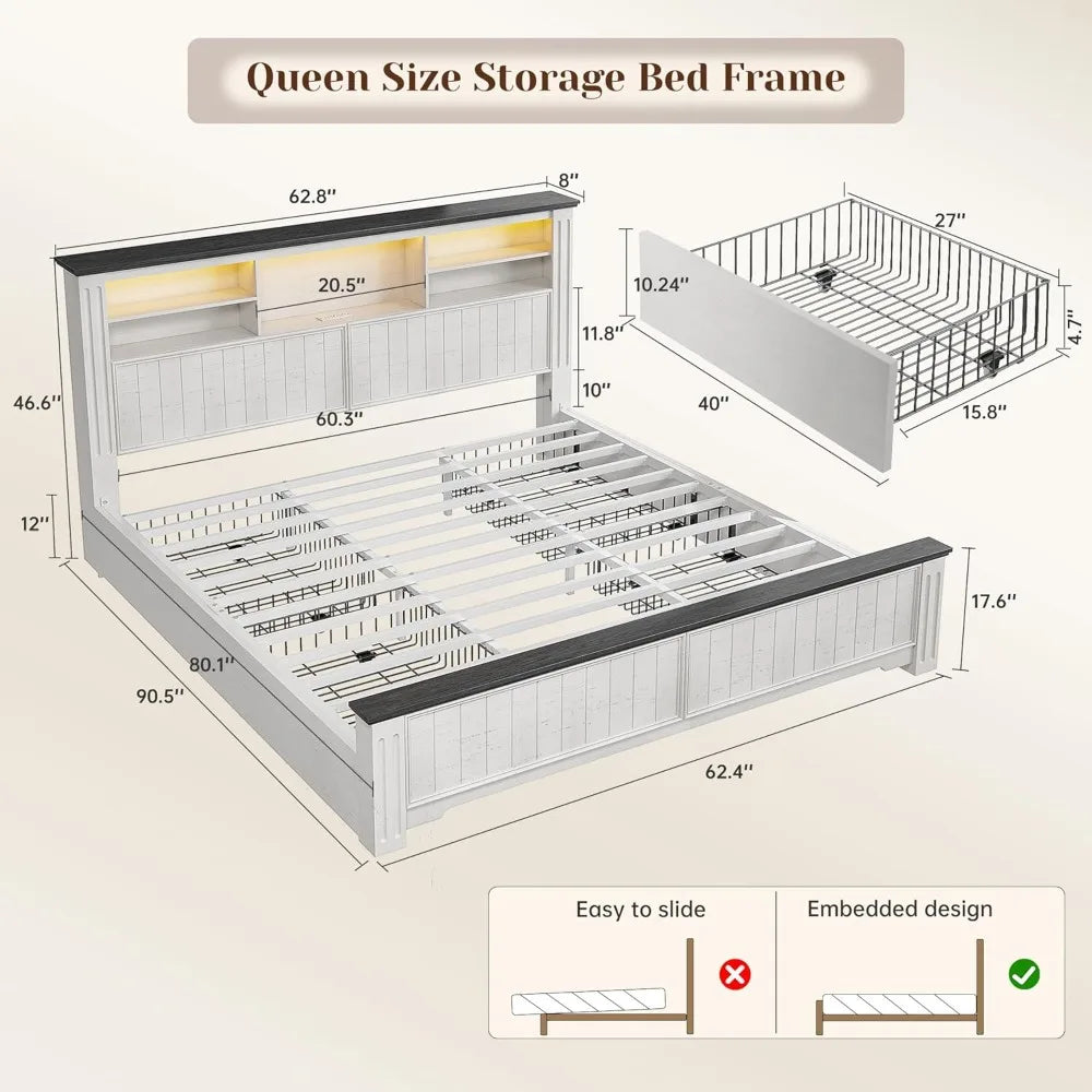 Theo Storage Bed - Queen Size