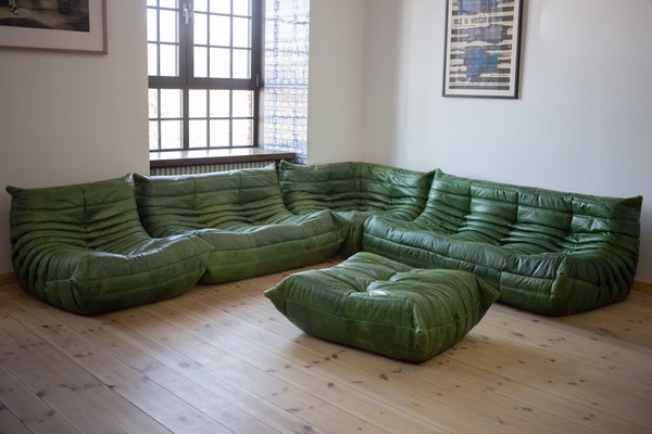 Leather Three-Seater Sofa