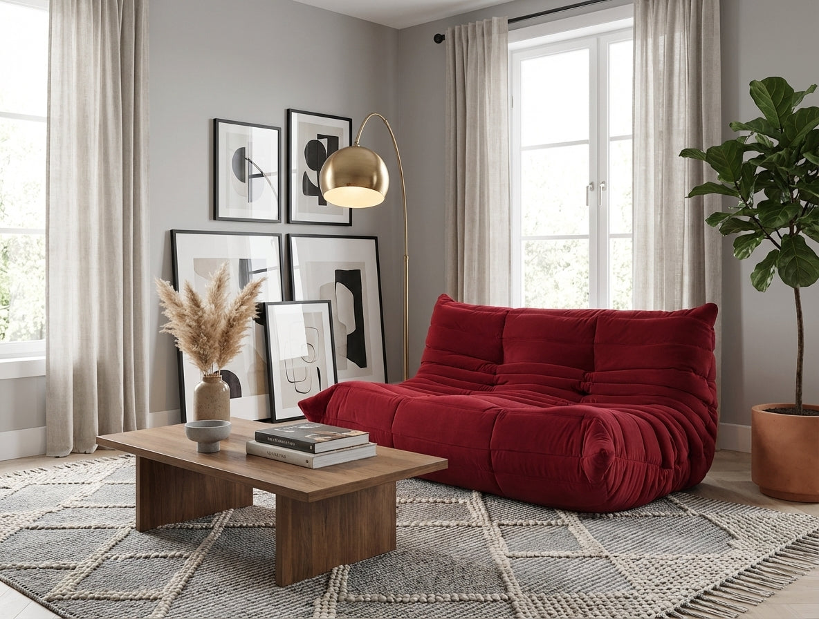 Quilted Three-Seater Sofa